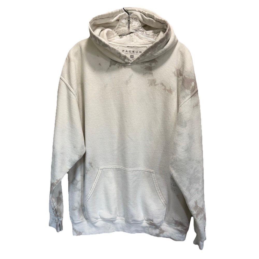 Pacsun Gray/White Tie Dye Boho Hippie Pullover Hoodie Size Medium Boho